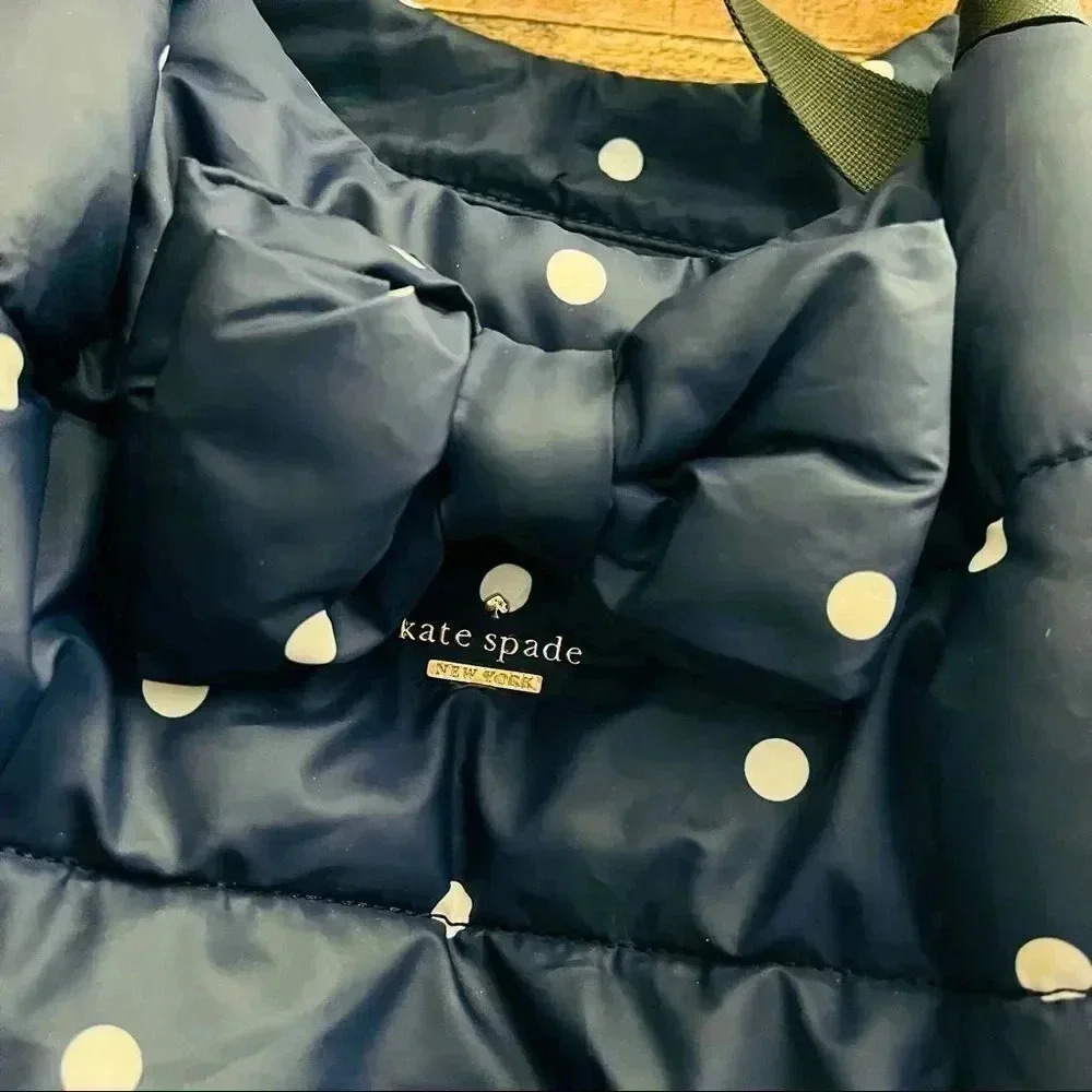 Kate Spade Stevie Quilted Polka Dot Diaper Bag Navy - Picture 7 of 11